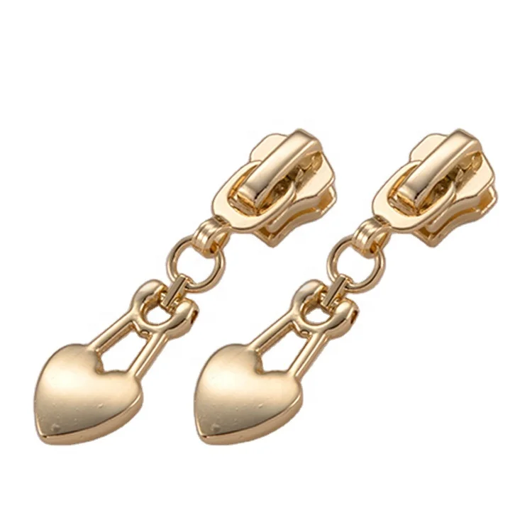 Custom Garment Zip Pull Reversible Slider Metal Zipper Slider Replacement Fabric Zipper Puller Head