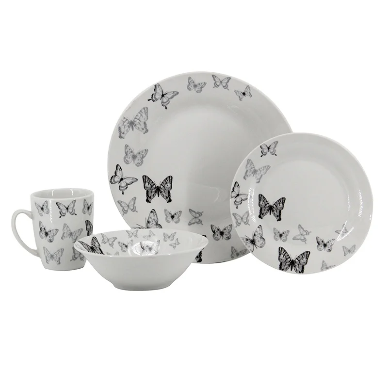 Hot Sale Restaurant Hotel Tableware Set Retro  Dinnerware Wholesale Hand Painted  Porcelain Dinner Set