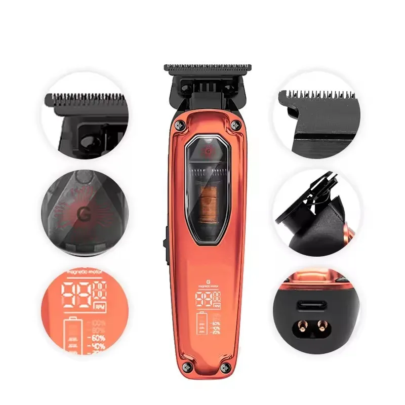 GB-0015 High Speed Professional Waterproof Hair Clippers Magnetic Motor 9900 RPM 8W Motor with Charge Stand