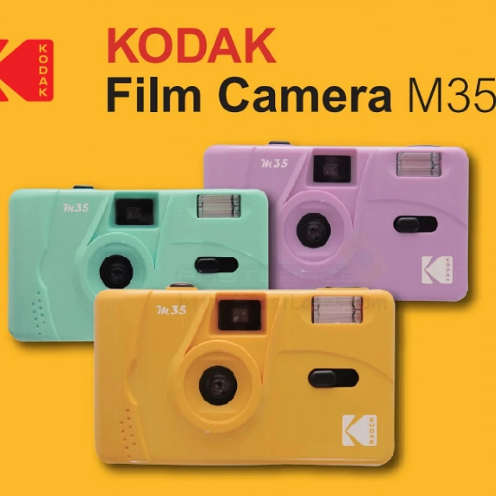 KODAK Vintage Retro M35 35mm Reusable Film Camera Pink/Green/Blue With Ultramax 400 135-36 35mm Film