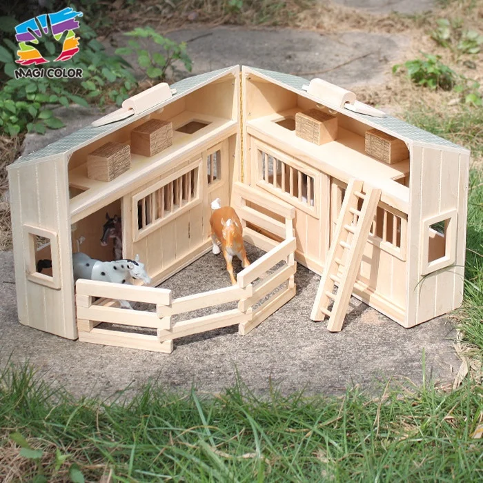 Ready To Ship mini wooden farm animals toys for baby playing W06A166