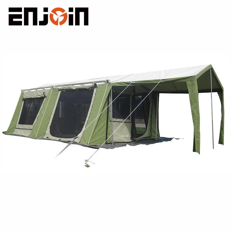 ENJOIN Waterproof Shade Tent Large Space Outdoor Family Ganvas Camping Tent For 4-5 people