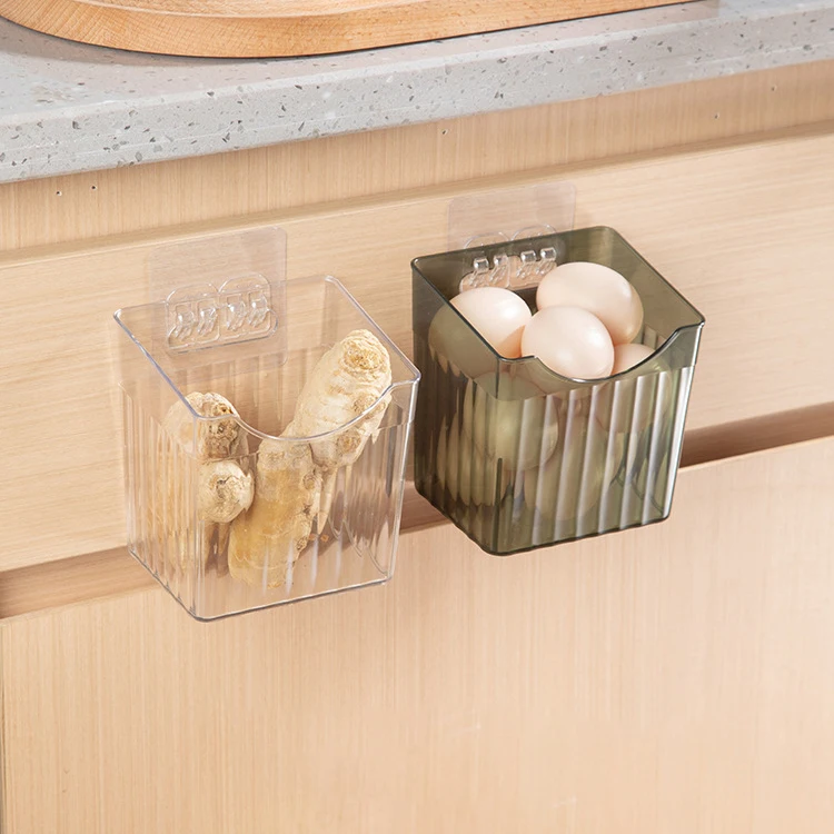 Kitchen punch-free onion ginger garlic wall-mounted storage basket refrigerator side door storage box