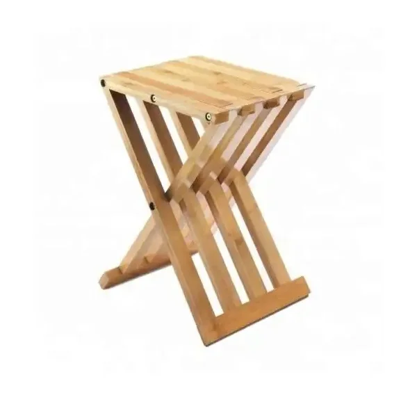 ZB BSCI Factory Bamboo folding stool 100% natural bamboo folding shower seat bathroom sauna bench