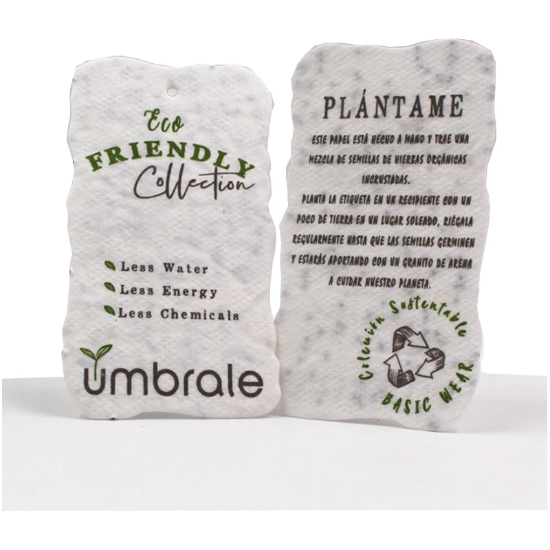 
 Экологичная подвесная бирка для семян, подвесная бирка под заказ, 100% переработанная бумага  