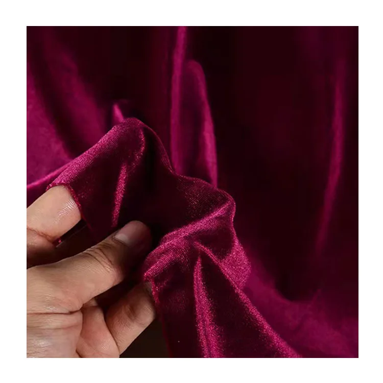 95 Polyester 5 Spandex solid colour stretch velour Korean Ks Velvet Fabric Cloth Material For Woman Dress