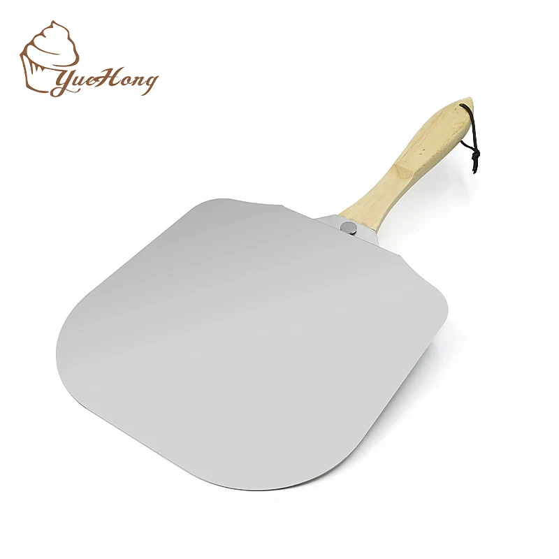 folding pizza peel aluminium metal pizza peel kit tool multifunctional cake Wooden pizza paddle peel shovel