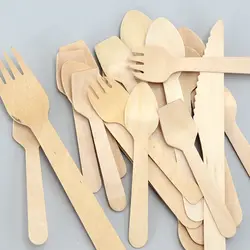 Самая полезная деревянная ложка-вилка, дешевая Роскошная одноразовая посуда из березы для продажи