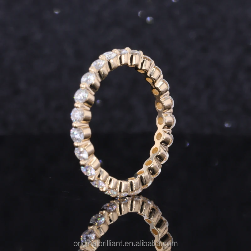 Starsgem Hot Selling Trendy Real 9K Gold Synthetic Diamond Simple Rings