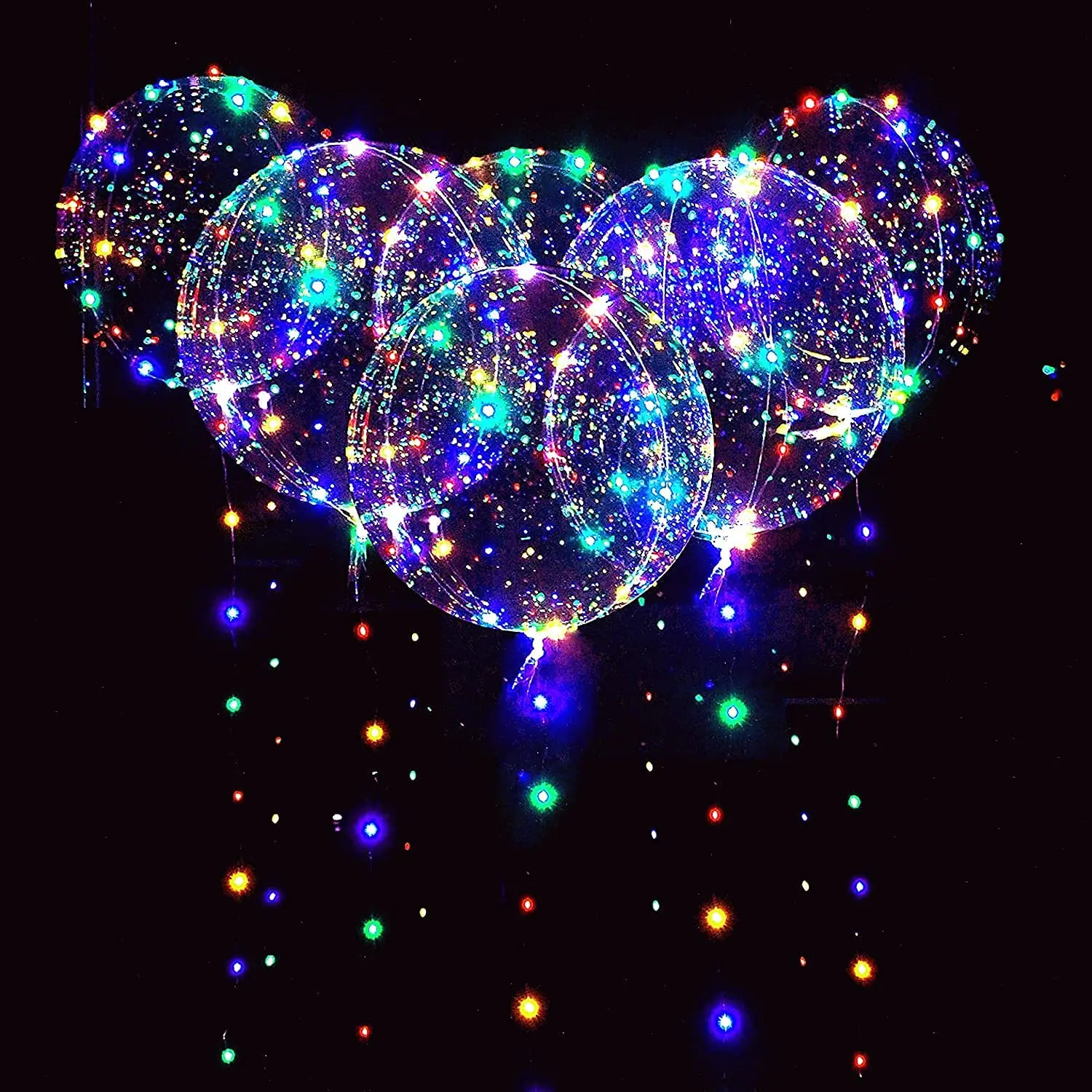 LED BoBo Balloons 3 Levels Flashing LED String Lights Helium Balloons Christmas Wedding Birthday Party Decorations