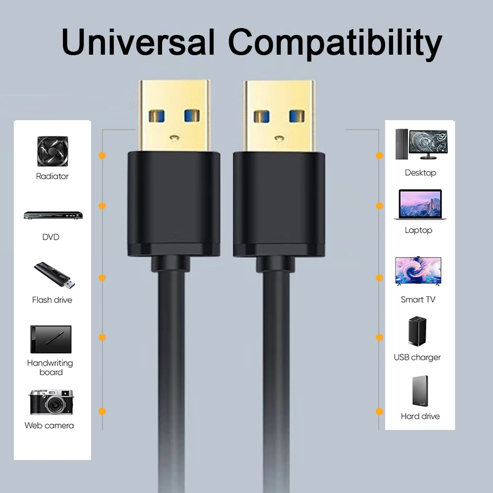 Usb A To Usb A Extension Cable Flex Usb 3.0 Cable 2 Pack Male To Male Extender Cable