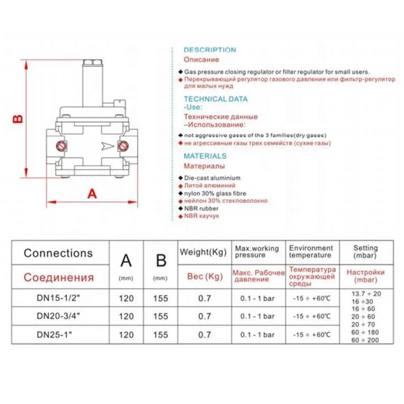 Gas Regulator Aluminum Pressure Reducing Control Valves Gas Appliance Isolation Use Chinese High Quality Shut-off Valves Home Ce