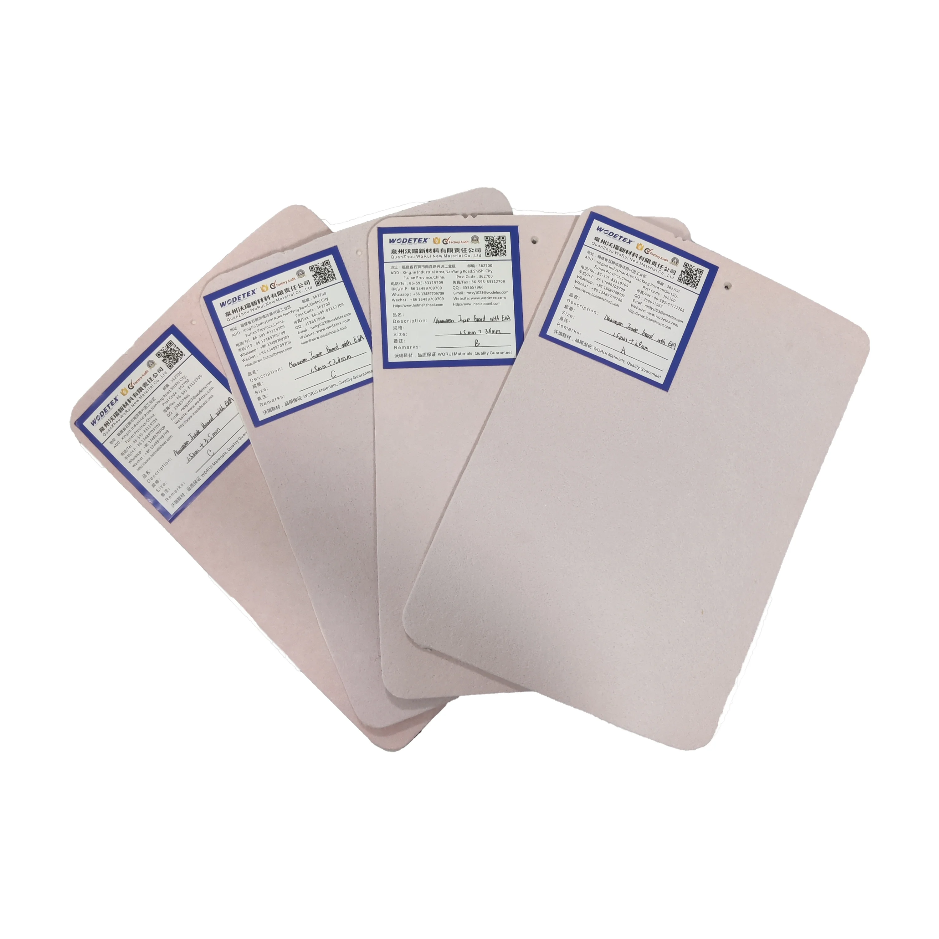 High Quality Footwears NonWoven Fabric Insole Board with EVA foam