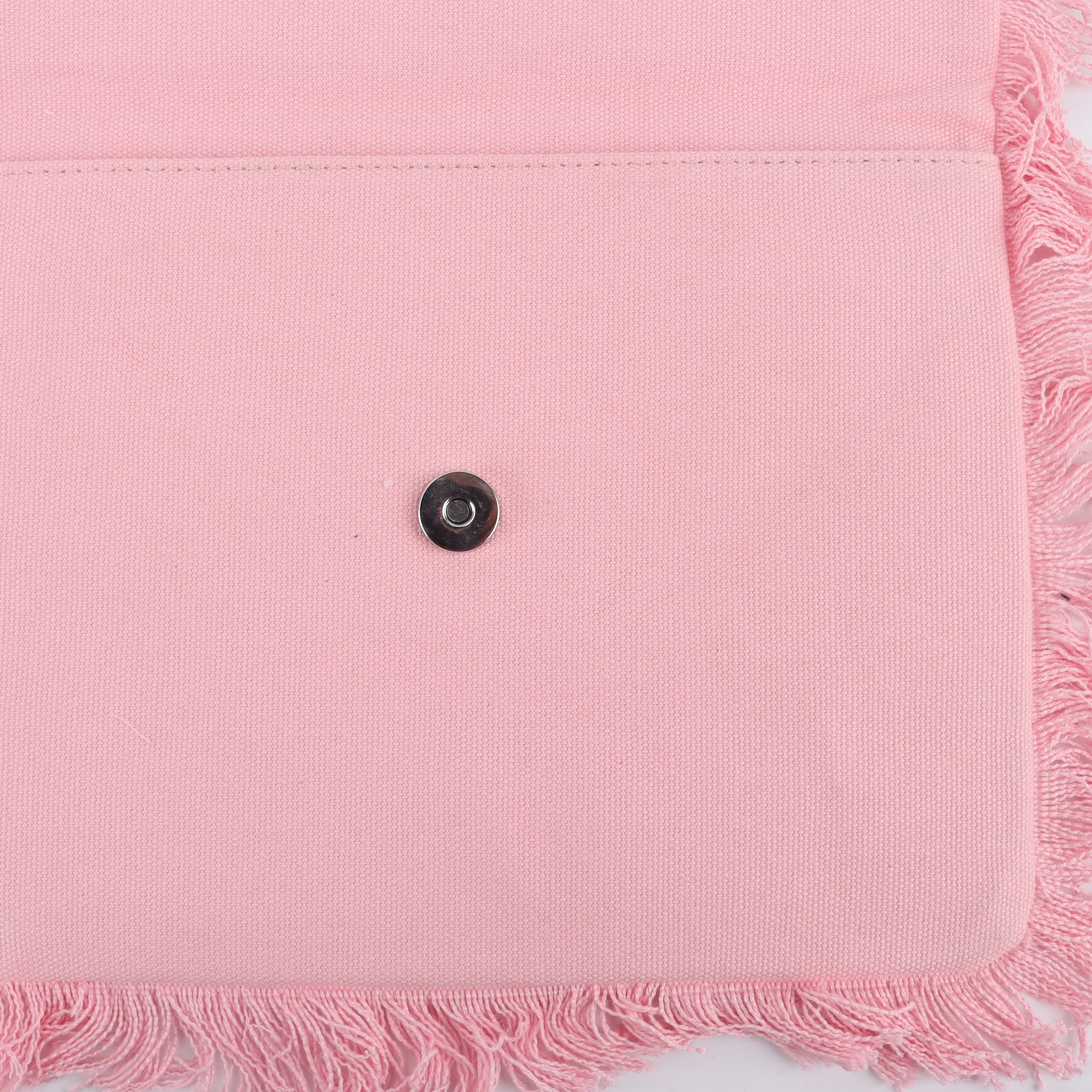 Wholesale Custom Small Plain Zipper Cotton Canvas Cosmetic Makeup Bag Canvas Clutch Bag Waterproof Canvas Tassel Envelop Bag