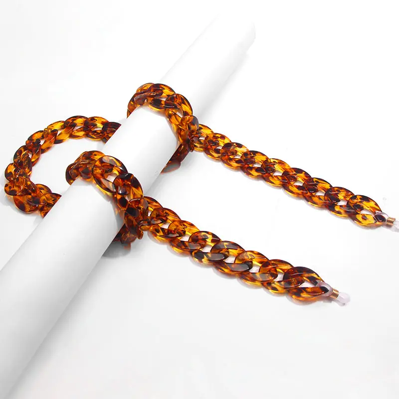 Fashion Charm Jewelry Eyeglasses For Women Reading Glasses Hanging Neck Chain For Sunglasses Chain Acrylic Leopard Glasses Chain