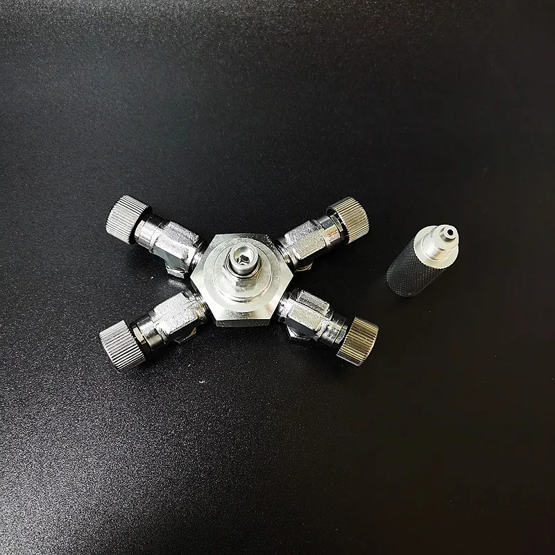 Aquarium Tank Stainless Steel CO2 4-way Splitter for CO2 Pressure Regulator