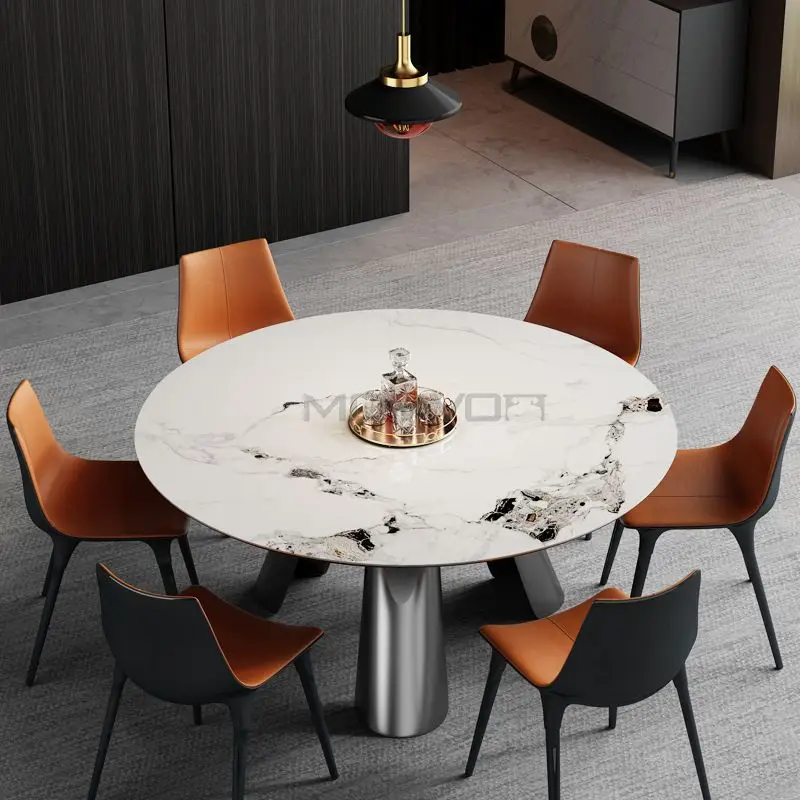 Modern Style Dining Table Sets Removable Stone Ceramic Iron Material Dining Furniture for Home Office Versatile Use