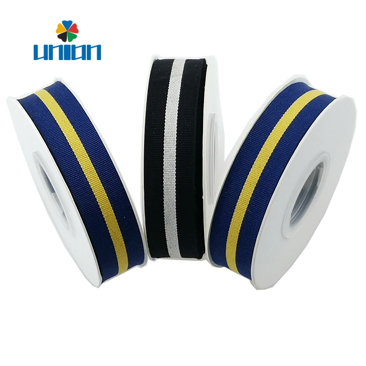 HOT SALE high quality Black and White Striped Cotton webbing Grosgrain Ribbon