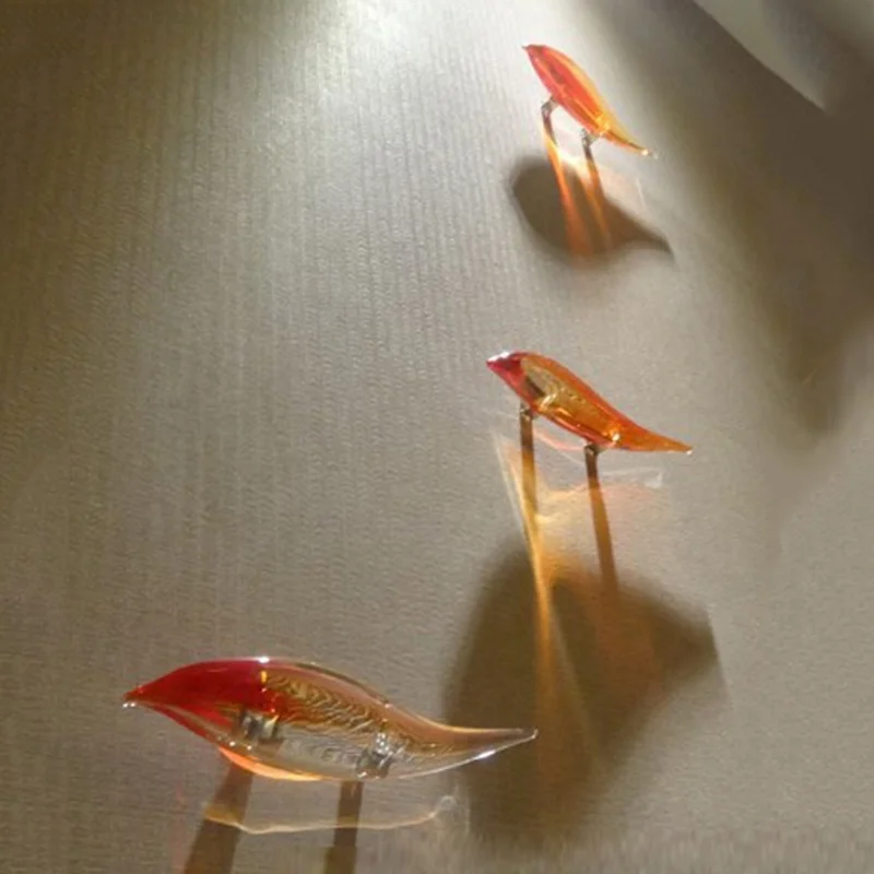 Оптовая продажа Настенная картина из стекла оранжевый абажур муранское стекло рыба Декоративная креативная настенная для отеля ресторана проект