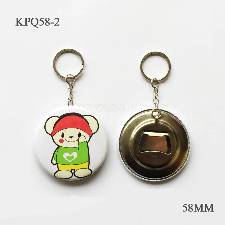 58mm keychain opener badge keychain for bottle opener
