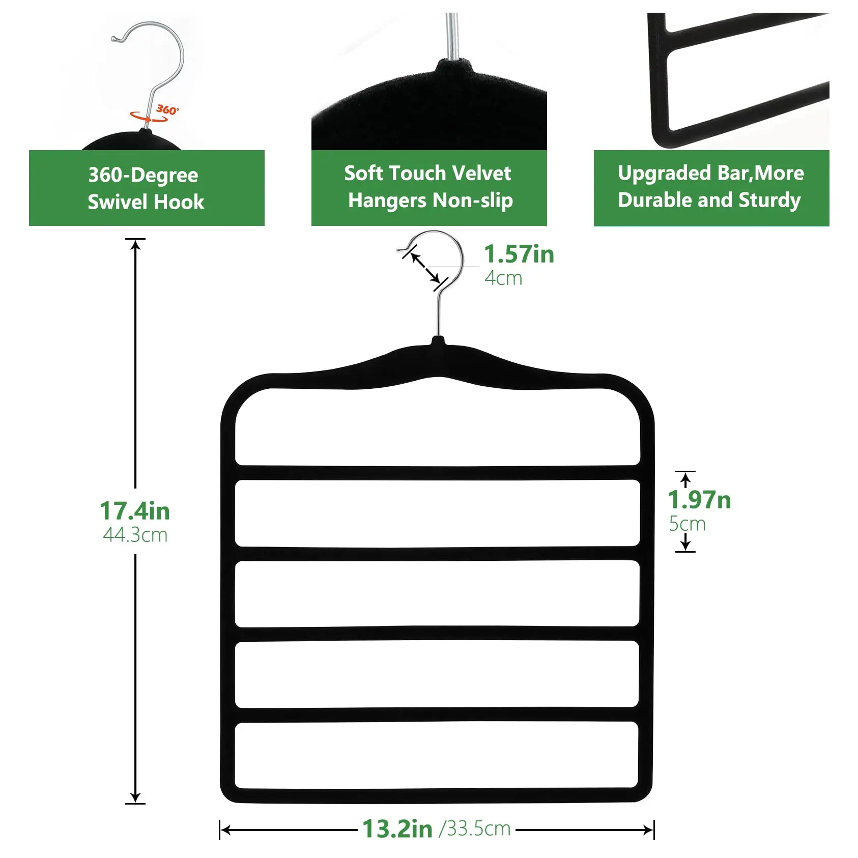Closet Organizers and Storage 3 Pack Organization Storage Pants-Hangers Space-Saving Velvet Hanger for Home
