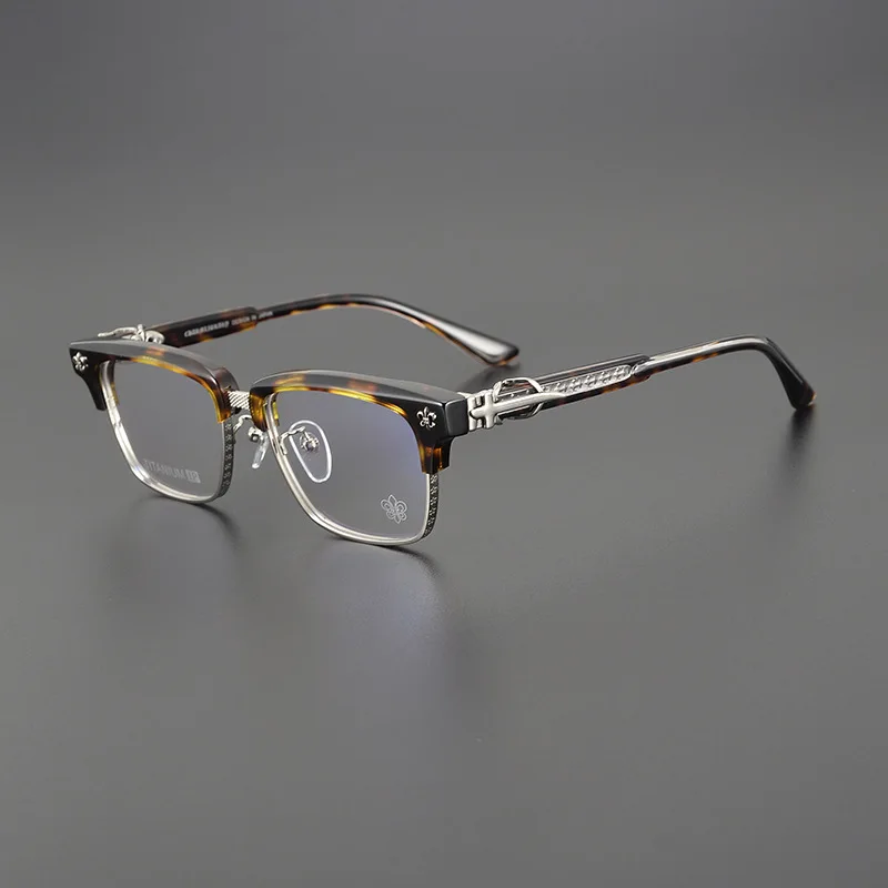 Japan imported business retro titanium glasses male ultra-light  titanium luxury glasses female luxury designer reading eyewear