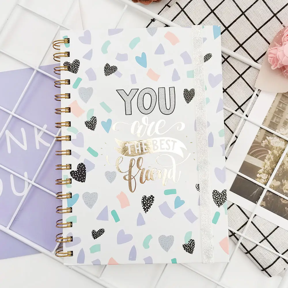 Custom A5 Spiral Notebooks Printing Notebook With Color Pages Bound Cute A5 Wholesale Pink Classmate