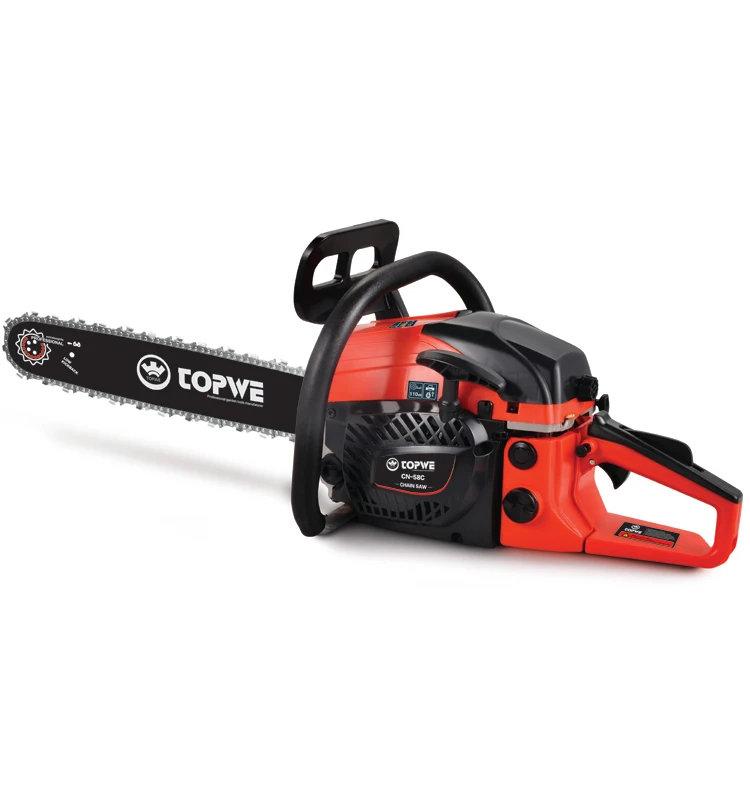 TOPWE Drop Shipping Suppliers Wood Chain Saw 58cc Wood Cutting Gasoline Chainsaw Machines
