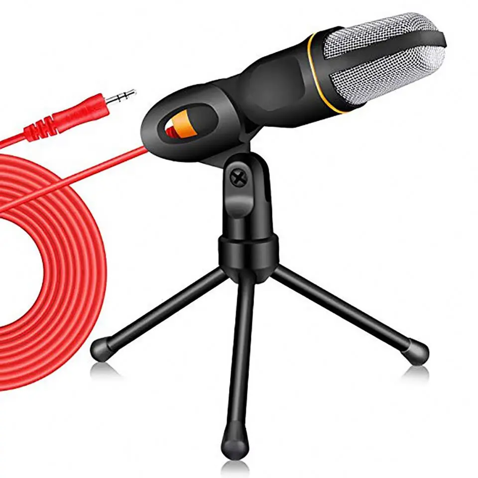 Condenser Microphone for Computer 3.5mm Cable Stereo Microphone for Podcast Singing Recording Mic With Desktop Tripod for Phone