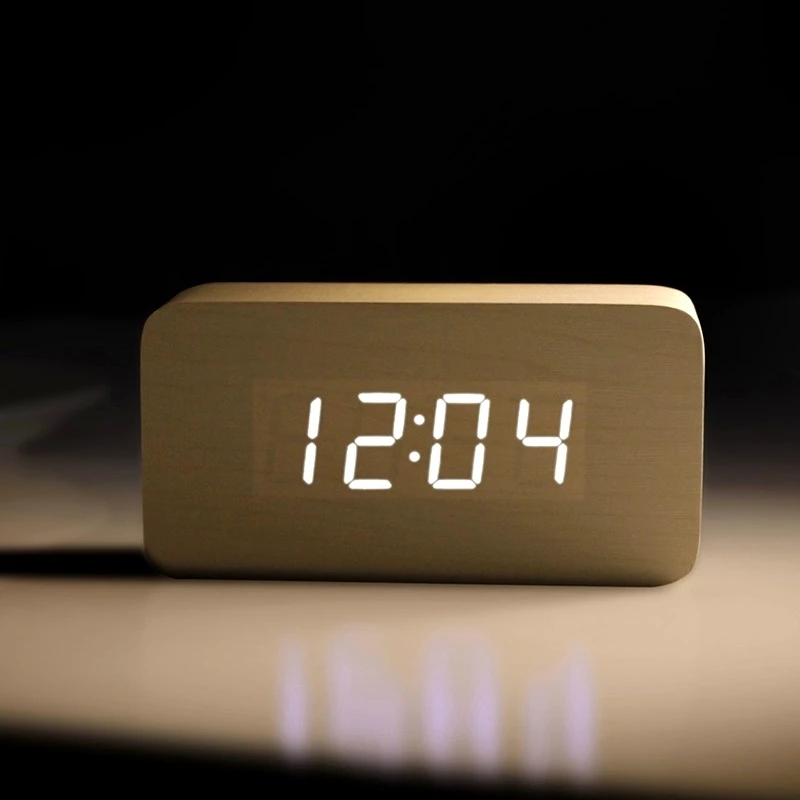 T549 Decorative Table Electronic China Manufacturer Large Display Day Desk Digital Wooden Alarm Clock