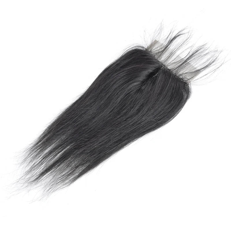 cheap 10A Grade Brazilian 100% human hair black color 4x4x1 closure 4x4 lace closure t part lace closure