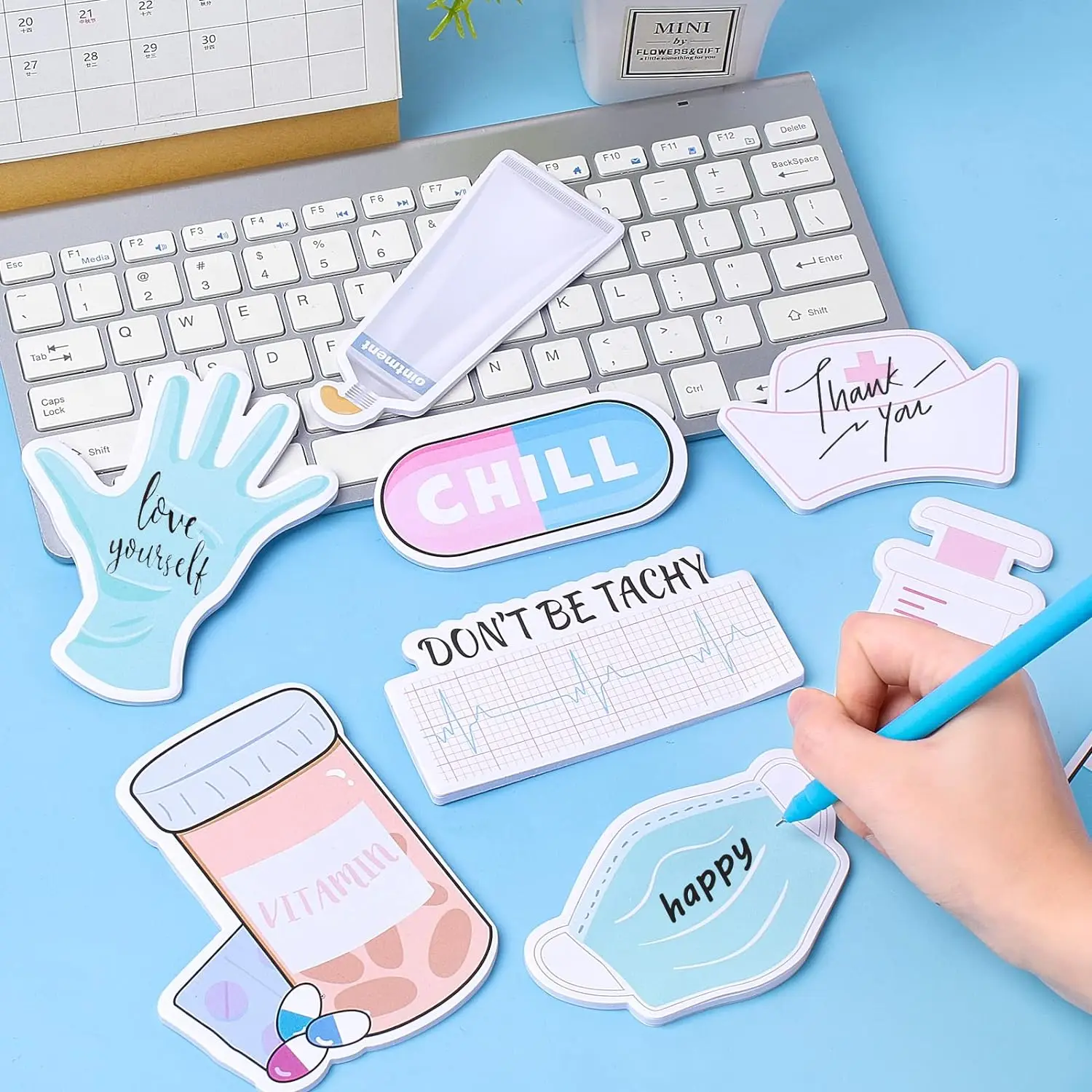 Nursing Essentials Medical Themed Mini Sticky Notes Assorted Sticky Note Pads Self Stick Cute Memo Pads for Nurse Gifts Hospital