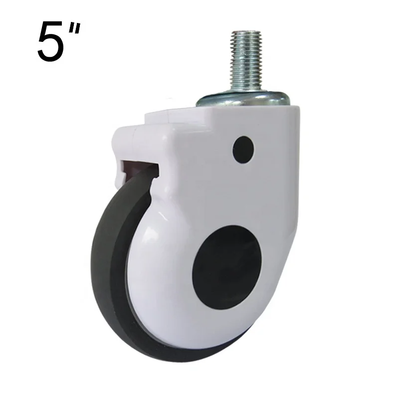 5 Inch Universal Medical Caster TPR Universal Silent Covering Beauty Instrument Wheel Hospital Medical Bed Caster Wheels