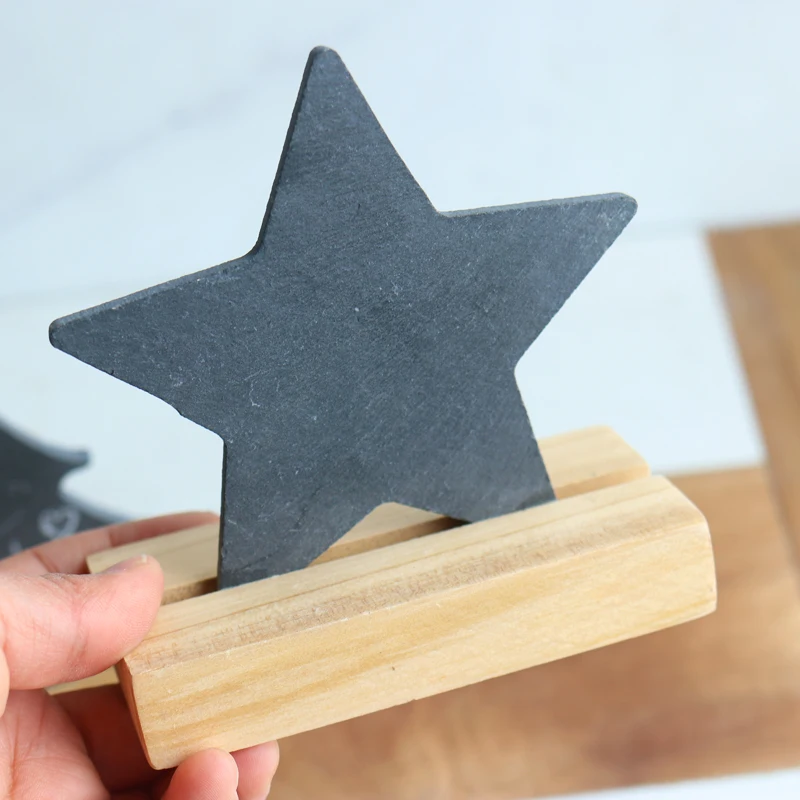 Star tree Christmas Angels slate wood Ornaments Showpiece Decoration statue