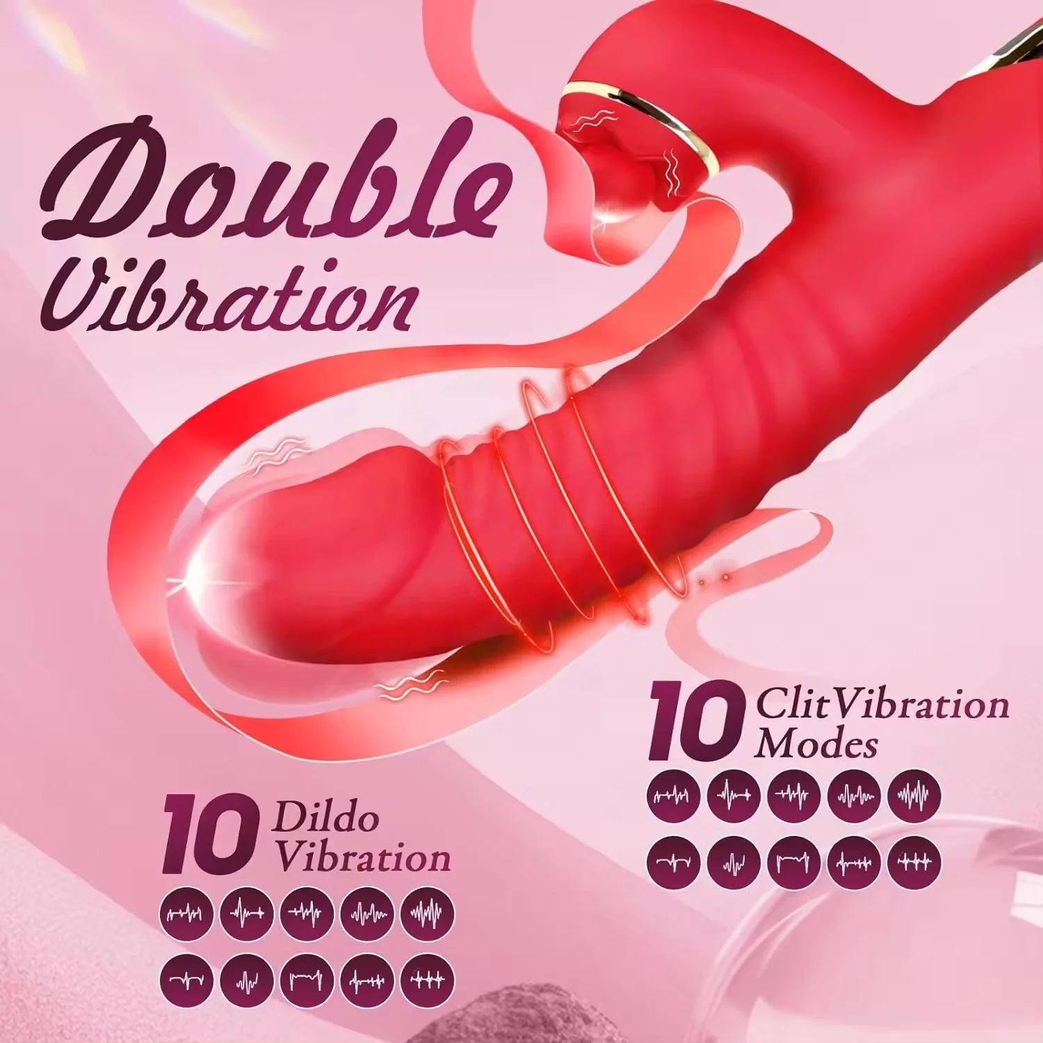 Dropshipping G Spot Vibrators Massager Realistic Rotating Head Thrusting Electric Sex Toy Rabbit Dildo Vibrator For Women