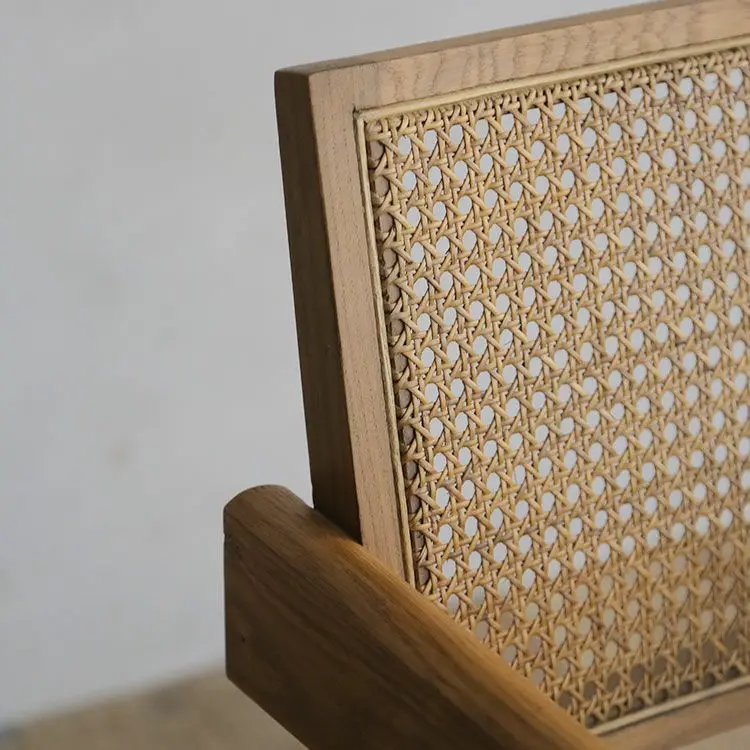 French vintage hotel bistro cafe furniture American solid wood armchairs nordic rattan dining chair