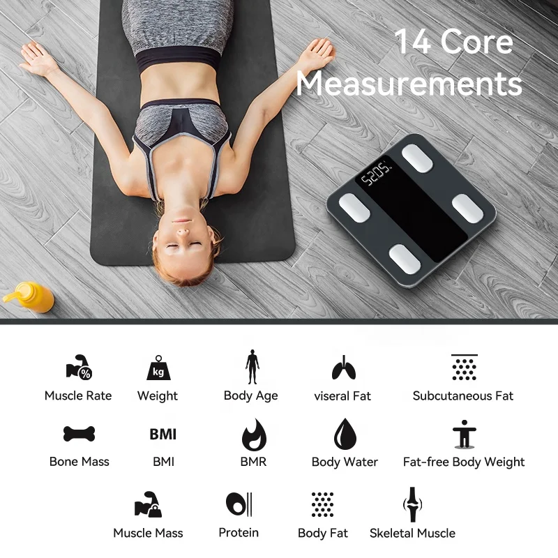 Welland Factory Best Price Smart Body Scale Electronic Human Weighing Indicator Scales Blue Tooth Weigh Digital