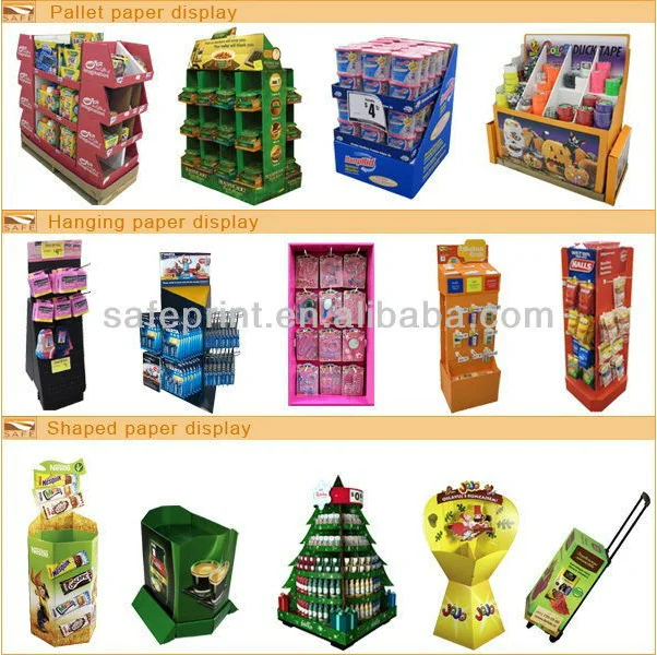 
Chocolate Floor Stand Retail Cardboard Paper Pop Corrugated Display Shelf Biscuit Display 