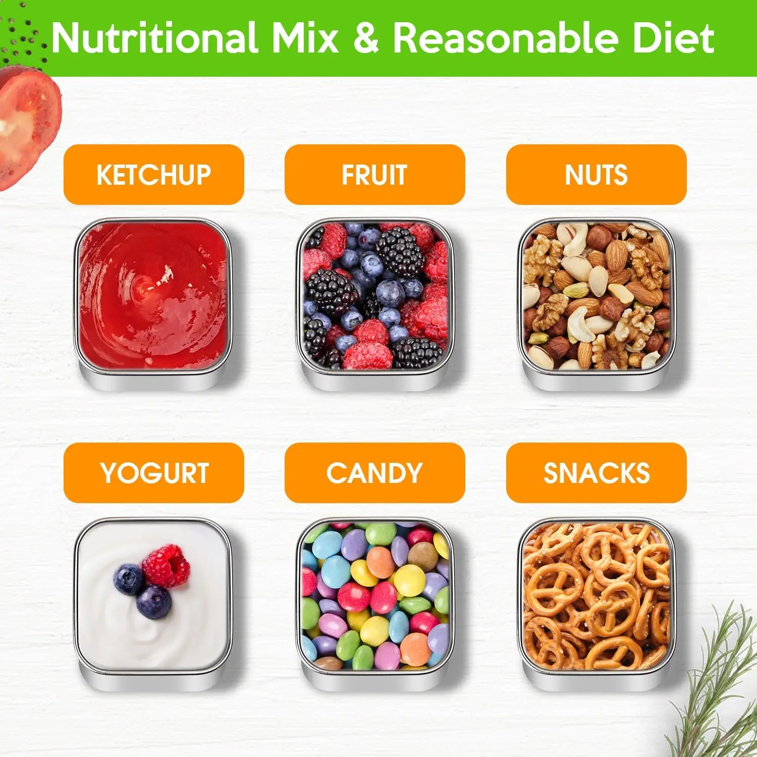 6 Oz Stainless Steel Snack Containers Small Metal Food Storage Container with Silicone Lids