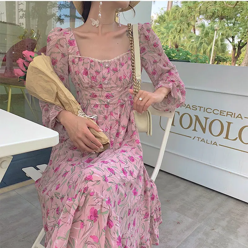 Fashion Custom Lady Chiffon Ruffle Maxi Dress OEM/ODM Vestidos Women Elegant Summer Casual Dresses