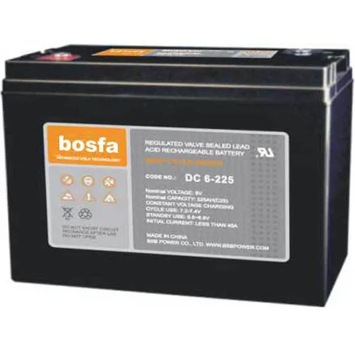 DC6-225 6v 220ah 225AH valve regulated lead acid rechargeable deep cycle batteries for inverter