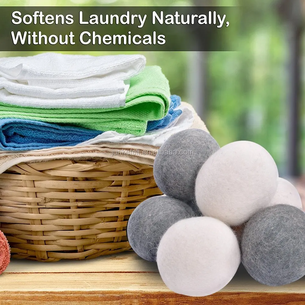 Wholesale wool dryer balls Premium Natural Fabric Softener Washing Ball Reusable Dryer Wool Dryer Balls