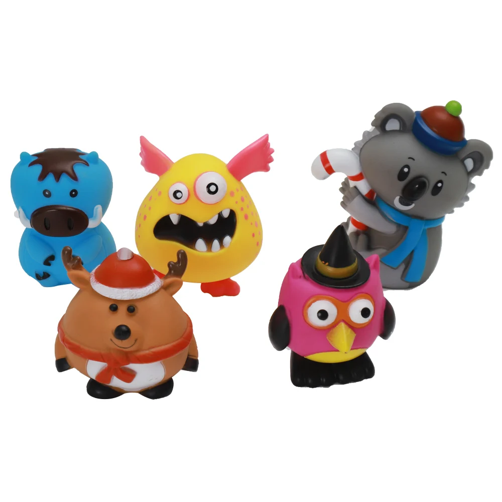 OEM ODM Custom Vinyl Animal Shaped Squeeze Toys Kid Toddler Promotional Squeaky PVC Rubber Animal Action Figure Bath Tub Toys