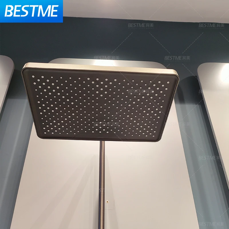 Gun Gray Bathroom Intelligent Piano Digital Display Faucet Shower Rainfall System Set Hot Cold 4 Functions Tap Shower Set