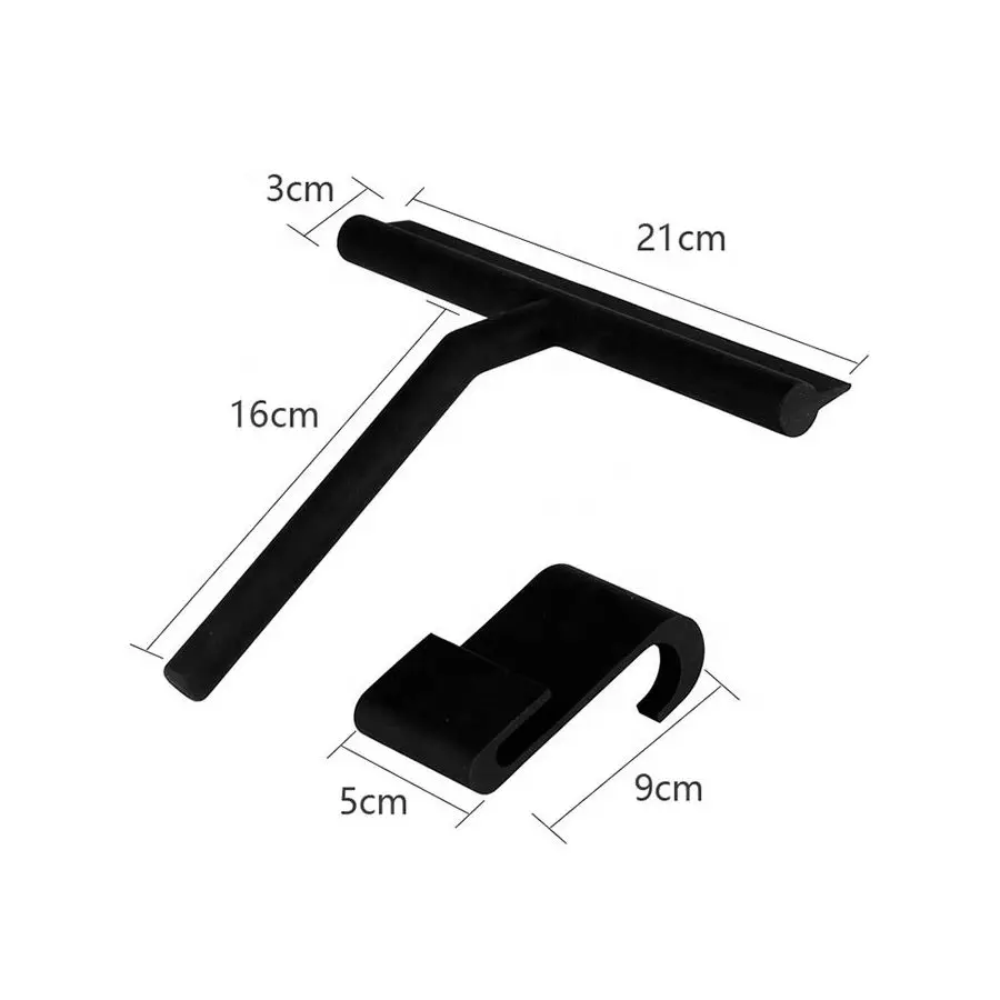 Silicone Shower Squeegee for Bathroom Shower Doors Mirrors Tiles and Car Windows Shower Squeegee Stainless Steel