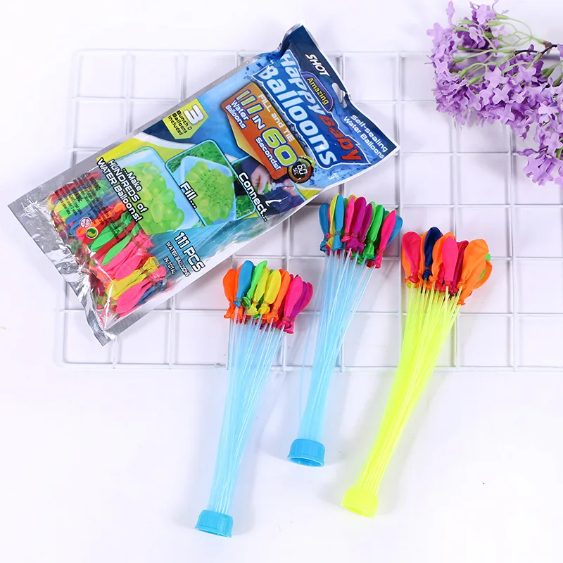 111pcs/Bunch Packing Outdoor Games Latex Neon Magic Water Ballons Quick Fill Summer Toys Bomb Games Toy Party Water Balloons