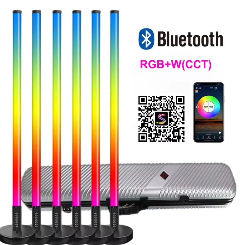 6Pack RGBW Nice lights sticks in my dj set up smart app control rechargeable with stand