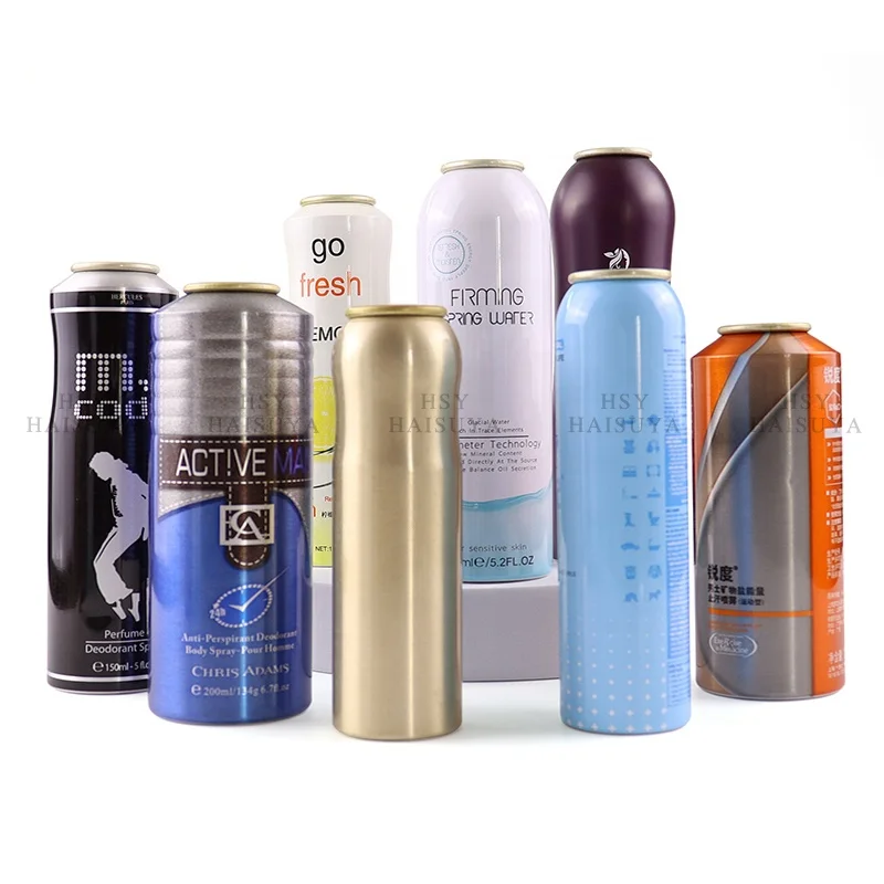 Factory custom empty 150ml 200ml 400ml sunscreen liquid deodorant spray aluminum bottle air freshener aerosol can