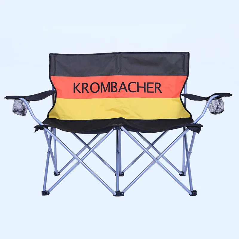 Wholesale Outdoor Double Folding Beach Chair Self-driving Trip Camping Back Chair Portable Double Armchair