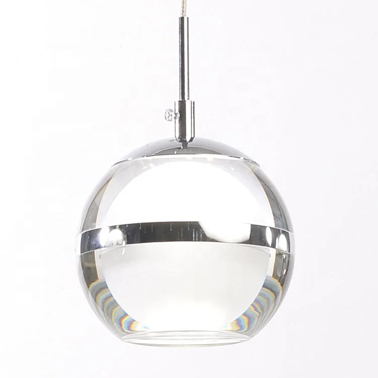 1 3 5 lamps nordice silver chrome cheap crystal glass ball led ceiling pendant light for home decoration